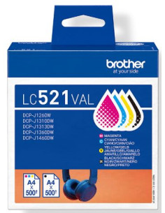 CARTUTX BROTHER (LC521XLVALBP) PACK 4 COL