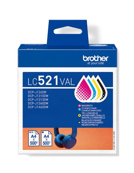 CARTUTX BROTHER (LC521XLVALBP) PACK 4 COL