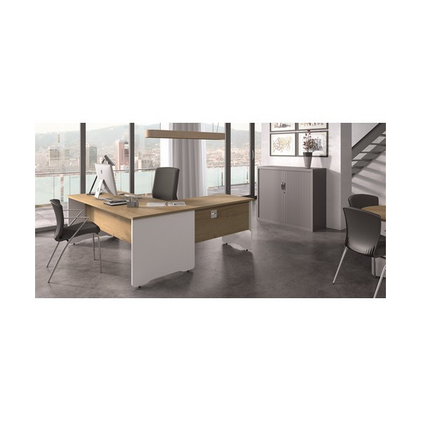 Mesa 180x80 cm. estructura blanca y tablero roble serie Work Rocada Mesa 180x80 cm. estructura blanca y tablero roble serie Work Rocada