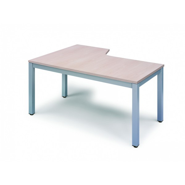 Mesa L derecha 180X120X80 Estructura blanca Tablero roble serie Mesa L derecha 180X120X80 Estructura blanca Tablero roble serie