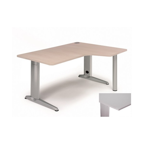 Mesa L derecha Metal 160X120 Estructura color aluminio Tablero Melamina Gris Mesa L derecha Metal 160X120 Estructura color aluminio Tablero Melamina Gris
