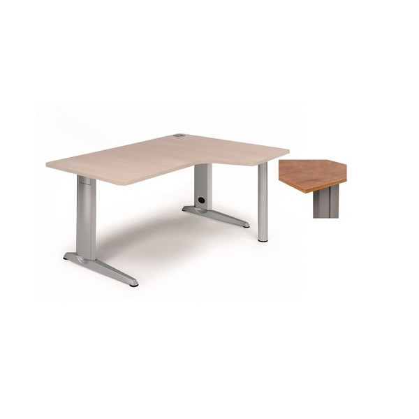 Mesa L derecha Metal 180x120 estructura color aluminio y tablero roble serie Metal Rocada Mesa L derecha Metal 180x120 estructura color aluminio y tablero roble serie Metal Rocada