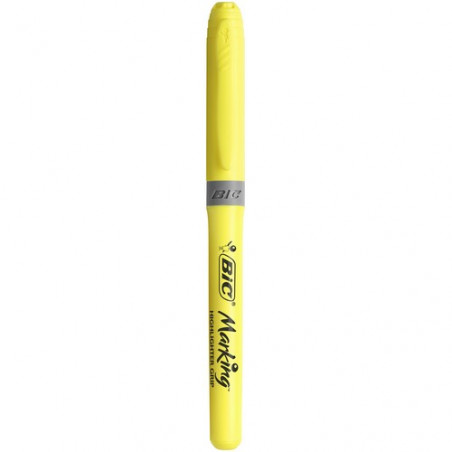 Marcador fluorescente punta biselada 1,6-3,4mm. Highlighter Grip amarillo Bic