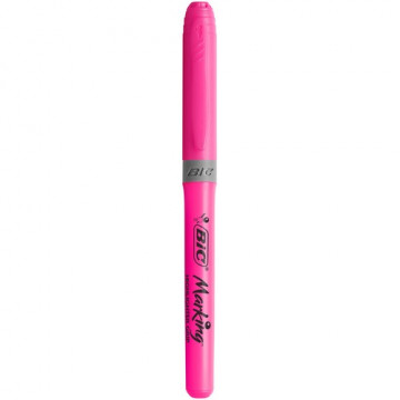 Marcador fluorescente punta biselada 1,6-3,4mm. Highlighter Grip rosa Bic