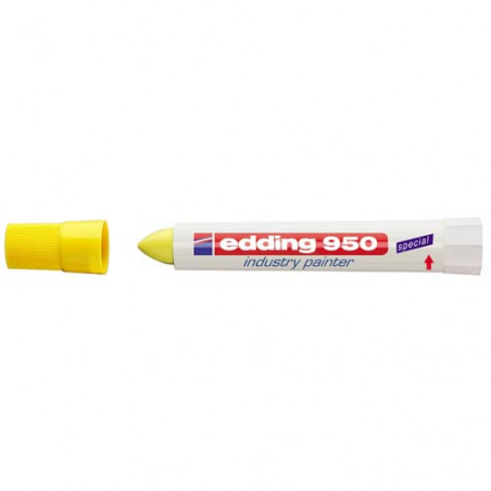 Marcador pasta opaca permanente amarillo edding 95