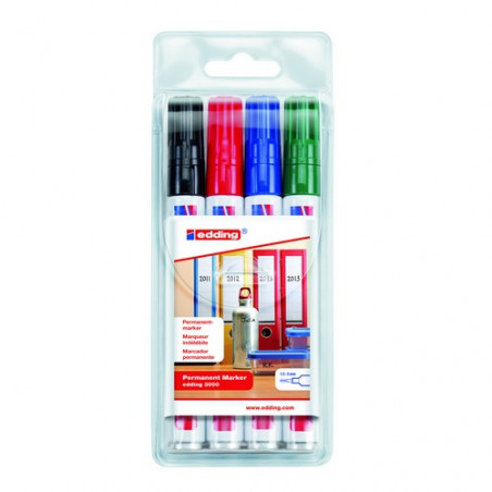 Marcador permanente 4 colores Surtidos Edding 3000