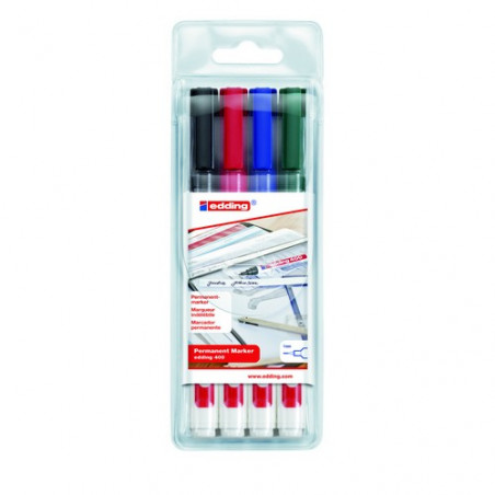 Marcador permanente 4 colores surtidos Edding 400