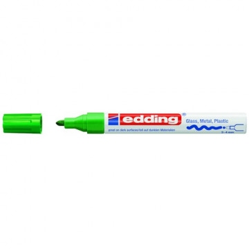 Marcador permanente tinta opaca punta redonda 2-4 mm. verde Edding 750