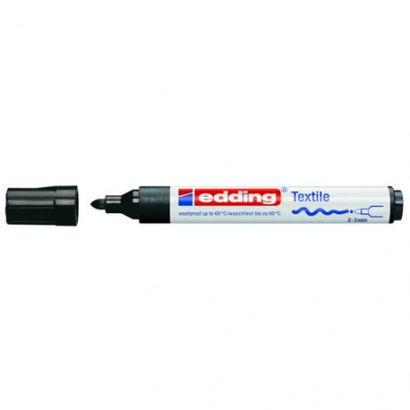 Marcador ropa punta redonda 2-3 mm. negro Edding 4