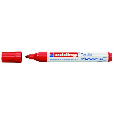 Marcador ropa punta redonda 2-3 mm. rojo Edding 45