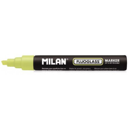 Marcador tiza líquida punta biselada 2-4mm amarillo Fluoglass Mi