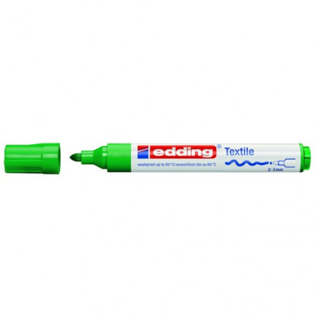 Marcador ropa punta redonda 2-3 mm. verde Edding 4