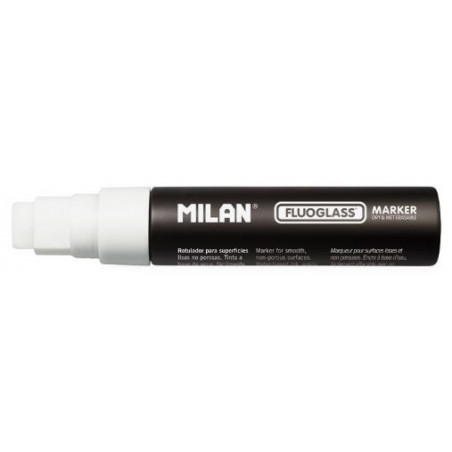 Marcador tiza líquida punta biselada 8-15mm blanco Fluoglass Mil