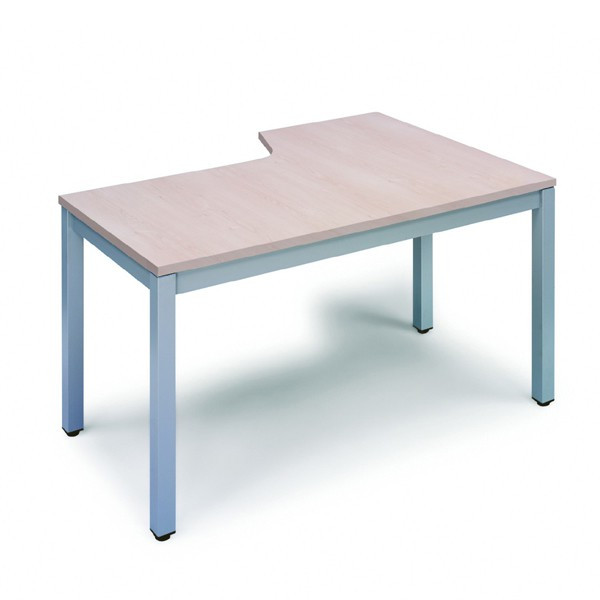 Mesa L izquierda 180X120X80 Estructura blanca Tablero roble seri Mesa L izquierda 180X120X80 Estructura blanca Tablero roble seri