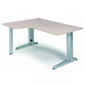 Mesa L izquierda Metal 160x120 estructura color aluminio y table