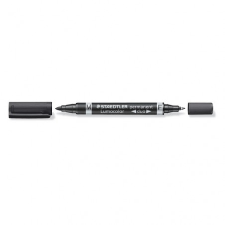 Rotulador permanente doble punta M y F, color negro Staedtler