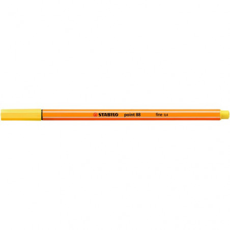 Rotulador punta fina 0,4mm amarillo Stabilo point 88