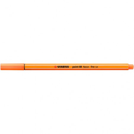 Rotulador punta fina 0,4mm naranja neón Stabilo point 88