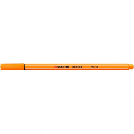 Rotulador punta fina 0,4mm naranja Stabilo point 88