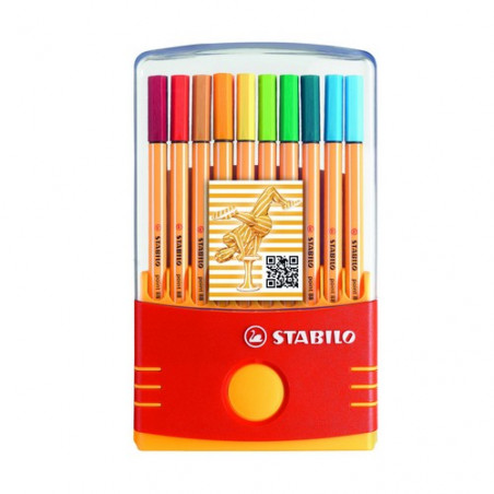 Rotulador punta fina 0,4mm point 88 ColorParade soporte con 20 colores surtidos Stabilo