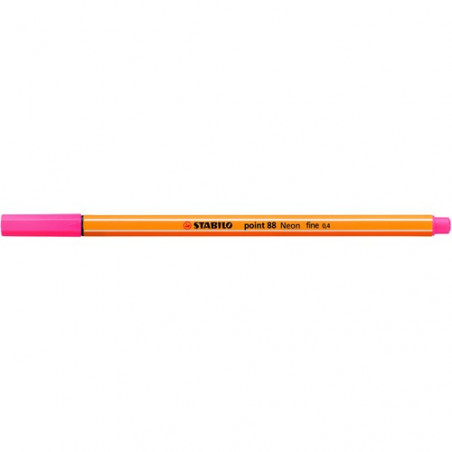 Rotulador punta fina 0,4mm rojo neón Stabilo point 88
