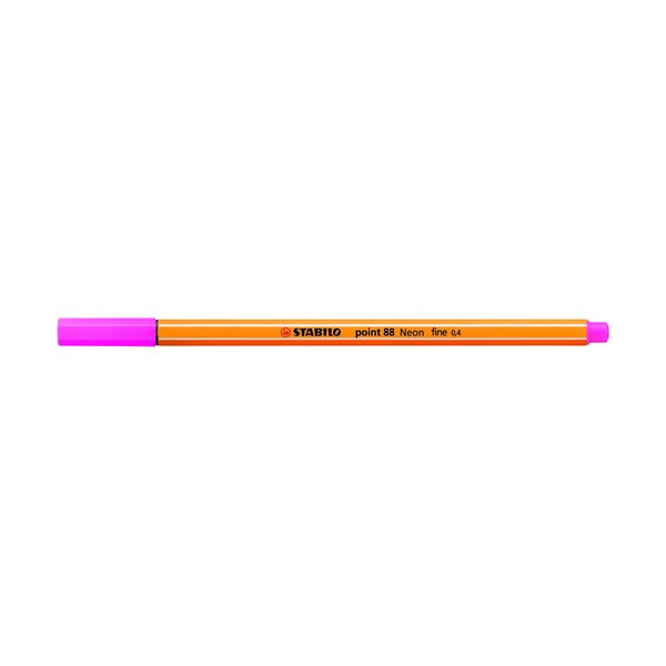 Rotulador punta fina 0,4mm rosa neón Stabilo point 88 Rotulador punta fina 0,4mm rosa neón Stabilo point 88
