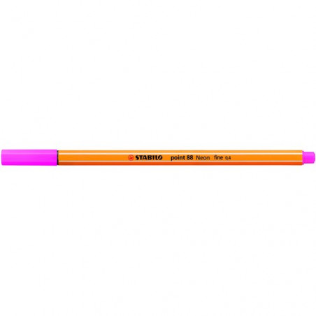 Rotulador punta fina 0,4mm rosa neón Stabilo point 88