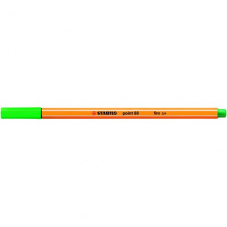 Rotulador punta fina 0,4mm verde Stabilo point 88