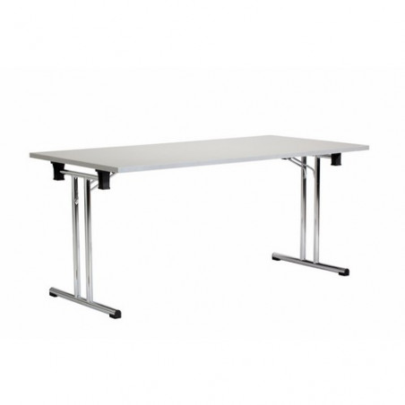 Mesa plegable estructura cromada y tablero melamin