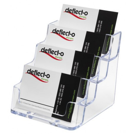 Portatarjetas sobremesa con 4 compartimentos Deflecto