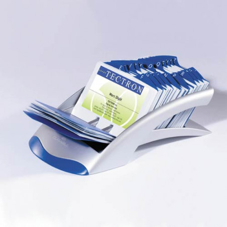 Tarjetero archivador 200 tarjetas color plata Visi