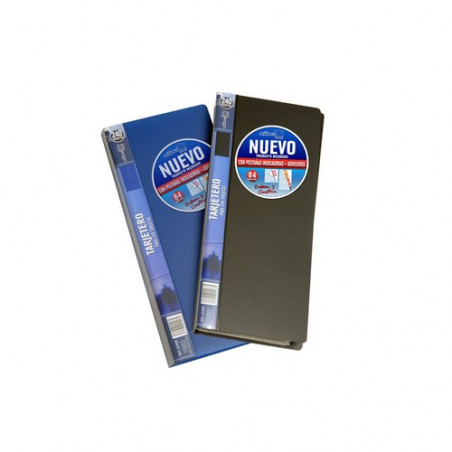 Tarjetero fijo lomo personalizable para 160 tarjetas negro Office Box