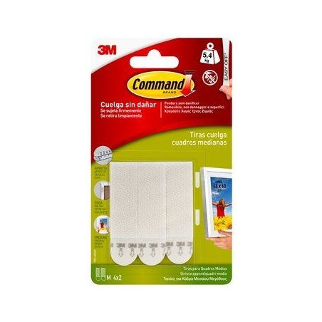 CINTA ADH. DOBLE CARA VELCRO 19x70 COMMAND 17201 (4u)