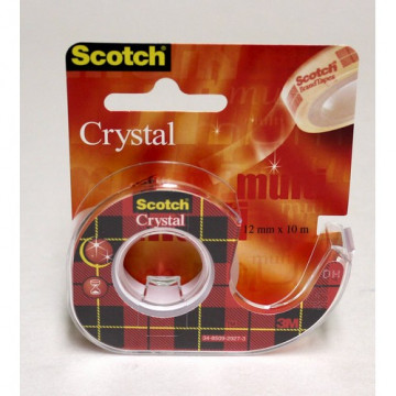 Cinta adhesiva 12mm x 10m supertransparente en portarrollos Scotch blister