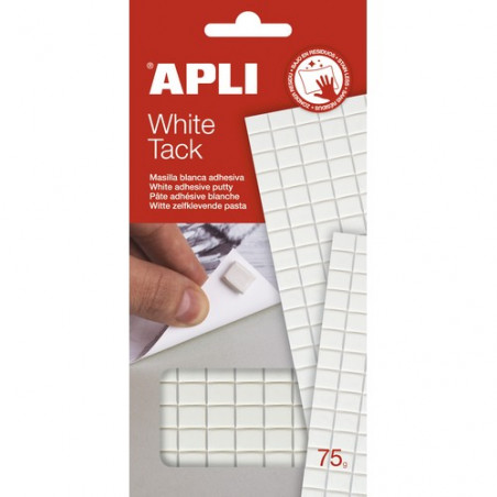 Masilla adhesiva blanca 75 gr. cuarteada Apli