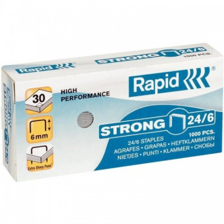 Grapas 24/6 mm. caja 1000 galvanizada Standard
