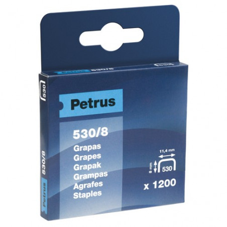 Grapas para clavadora Petrus mod. 530/10 mm cobreada 1200u.
