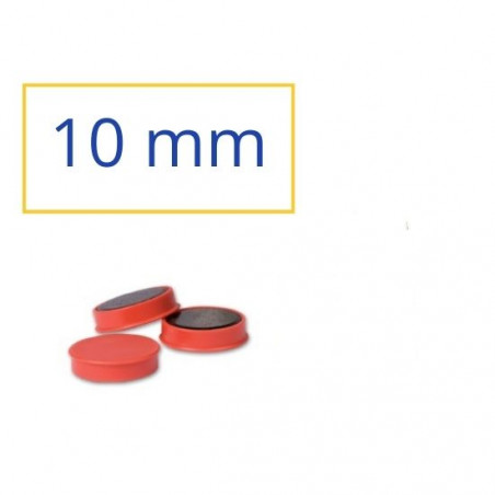 Imanes redondos 10 mm. Rojo Faibo