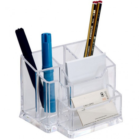 Organizador transparente de 6 compartimentos. 155x105x100mm cristal