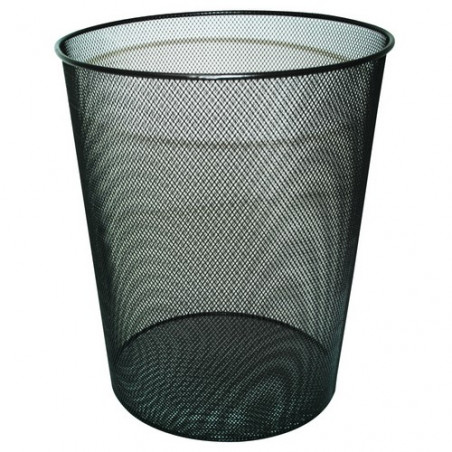 Papelera metálica rejilla grande 18 l. negra