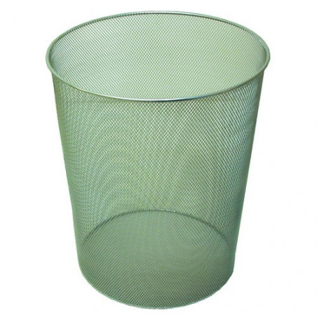Papelera metálica rejilla grande 18 l. plata