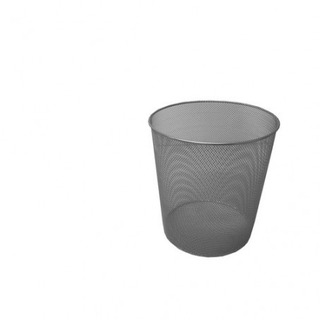 Papelera metálica rejilla pequeña 12 l. plata