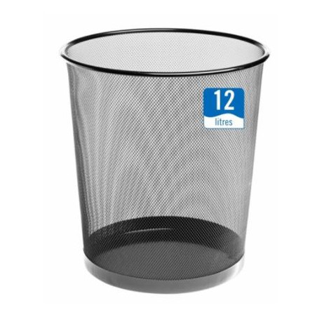 PAPERERA METALICA REJILLA 13L NEGRE