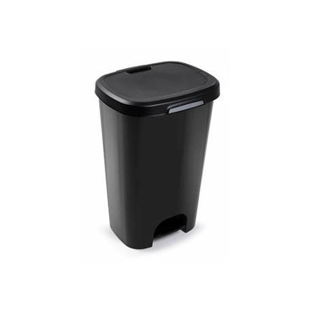 PAPERERA PEDAL  50L OVAL PLASTIC NEGRE