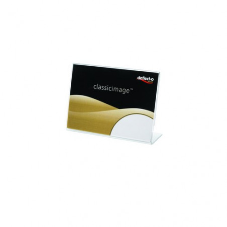 Portacartel sobremesa en L inclinado 60x90 mm horizontal Deflect