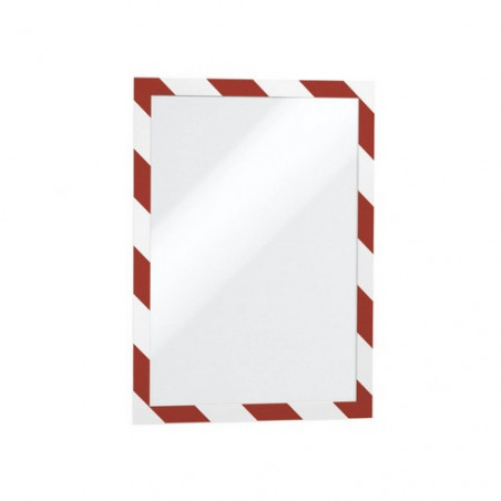 Marco autoadhesivo magnético A4 2 un. rojo/blanco Duraframe secu