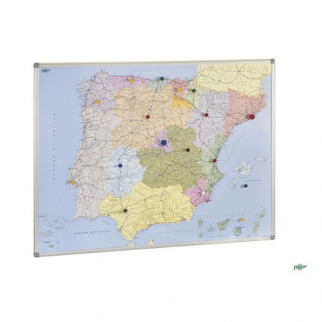 Mapa España magnético con marco de aluminio 101x137 cm Faibo