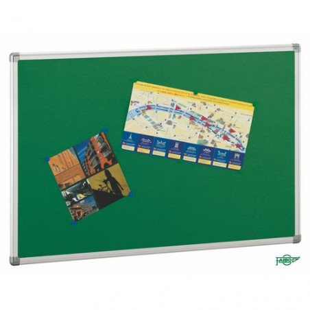 Tablero de corcho ligero tapizado verde 90x150 cm.
