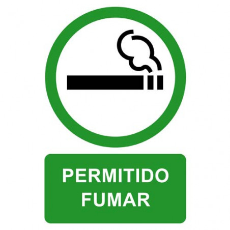 ETIQUETA ICONO 12x18 PERMITIDO FUMAR (2u)      (AB