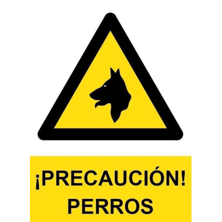 PLACA A4 "CUIDADO CON LOS PERROS"